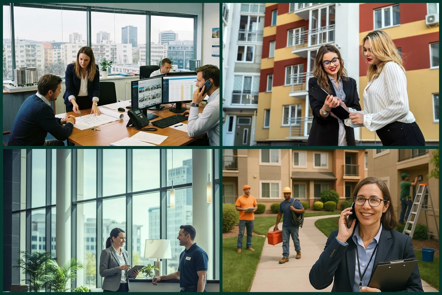 Property managers, tenants, an office team and maintenance crew — the people BERLYMA connects